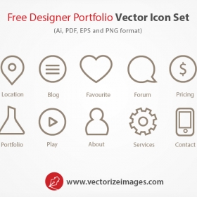 Free Designer Portfolio Vector Icon Set