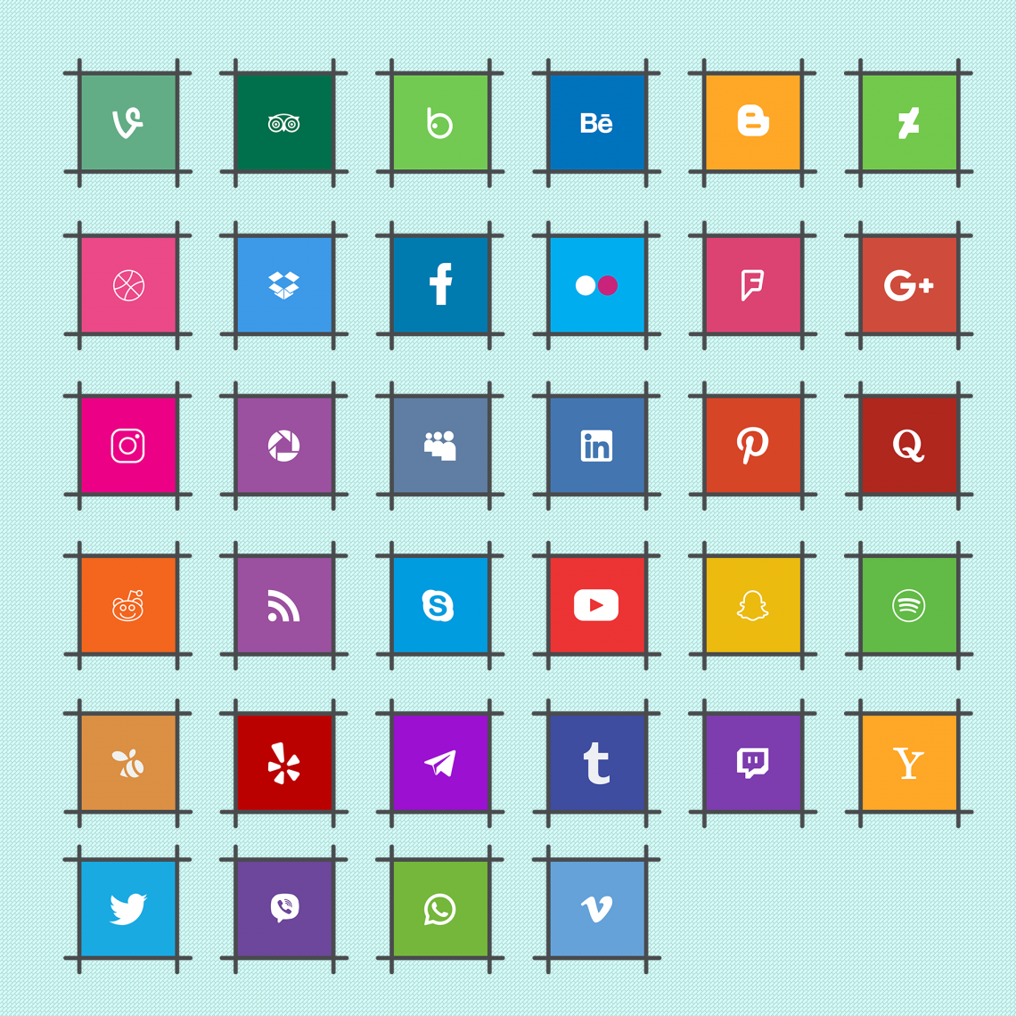 Social media icon pack (Multi-Format) | Freebie