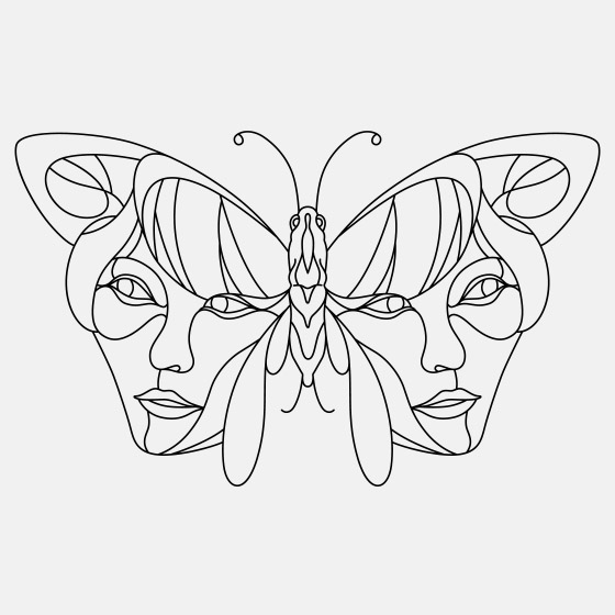 Abstract Butterfly Silhouette Vector