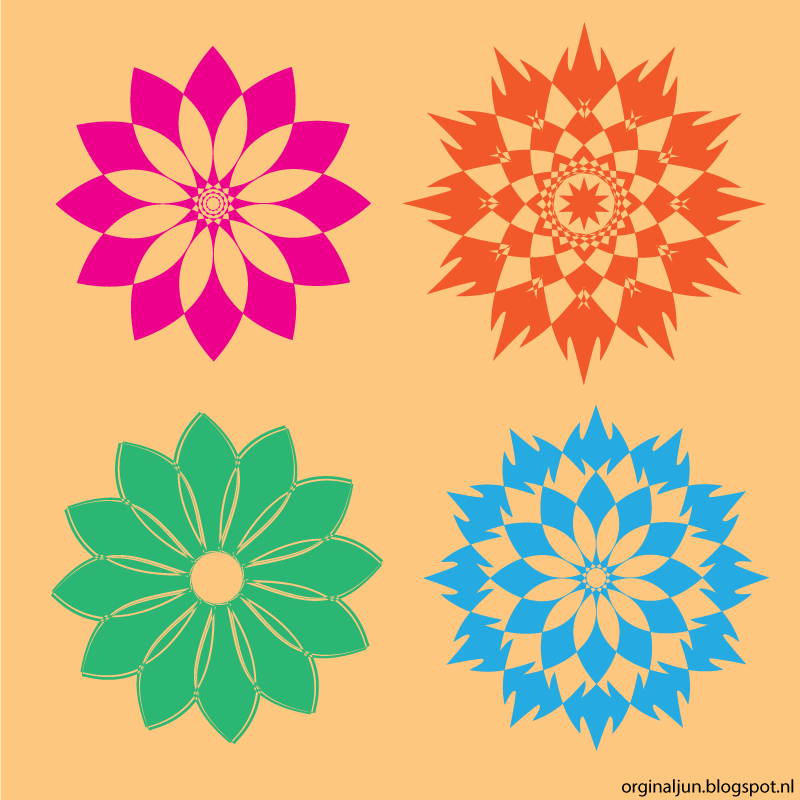 Abstract Flowers Vector