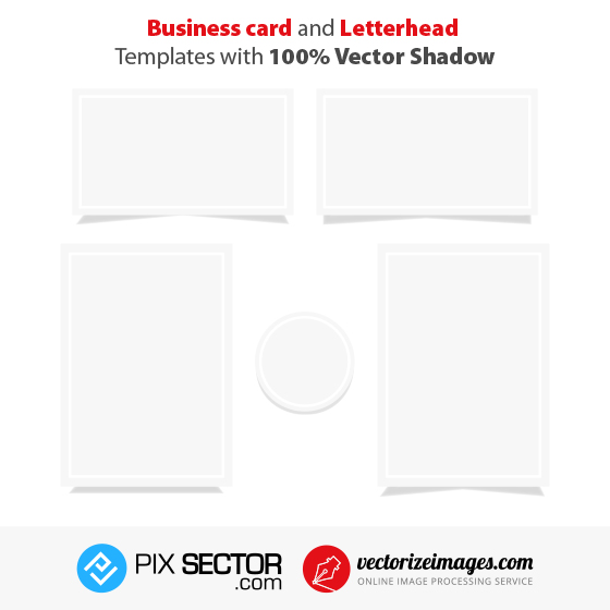 Business Card and Letterhead Templates with 100% Vector Shadow
